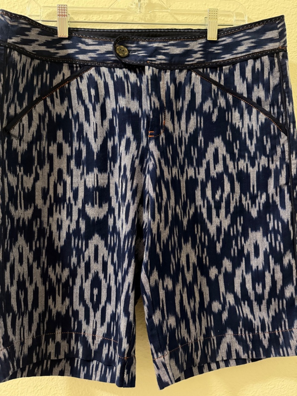 Anthropologie ETT "Taia" Blue Bermuda Shorts.